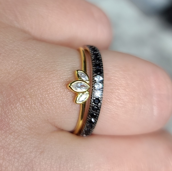 925 Sterling Silver Yellow Gold Cubic Zirconia - Picture 8 of 16